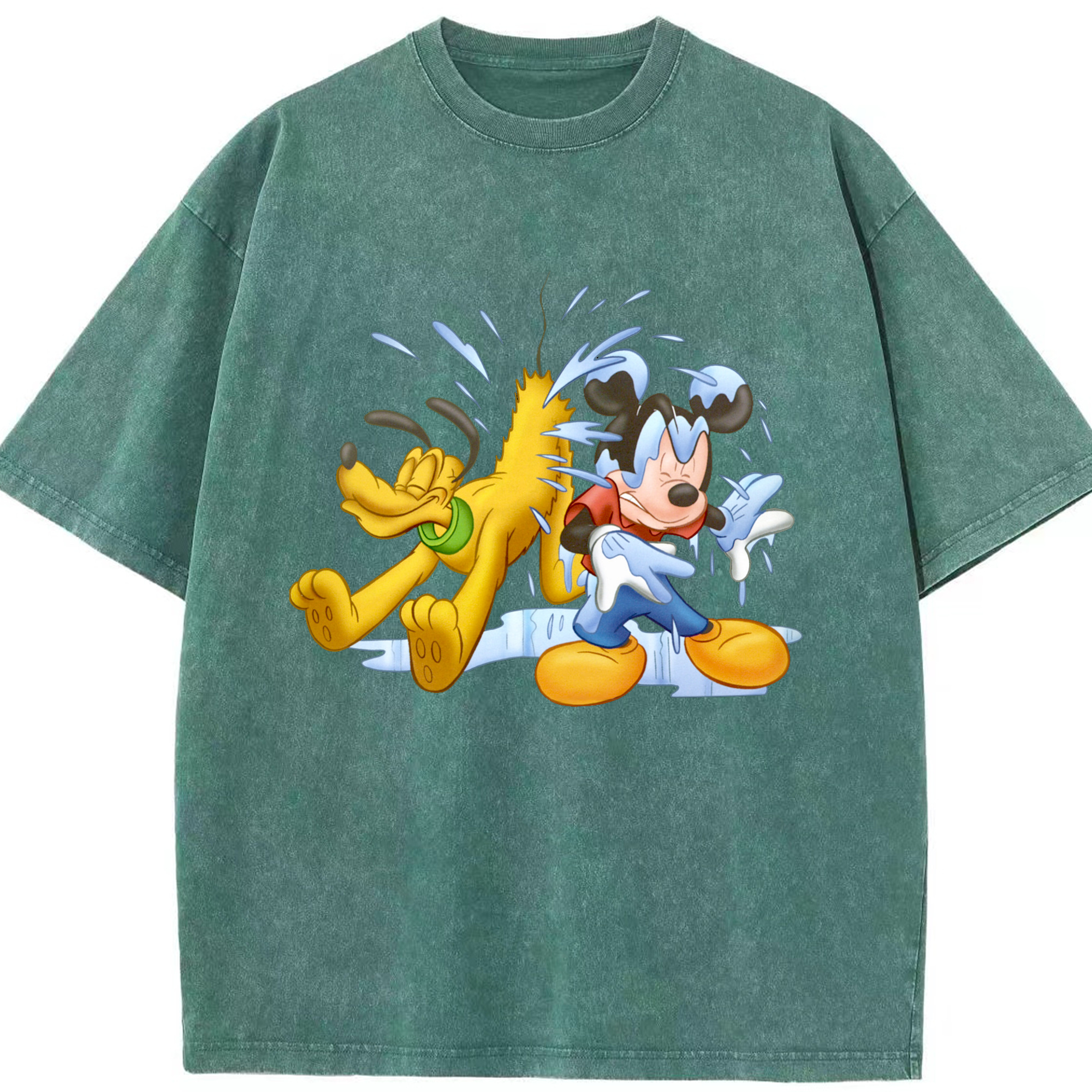 （画像用） ミッキーマウス Mickey Mouse 綿100% ヴィンテージ風 半袖Tシャツ（フロントプリント）